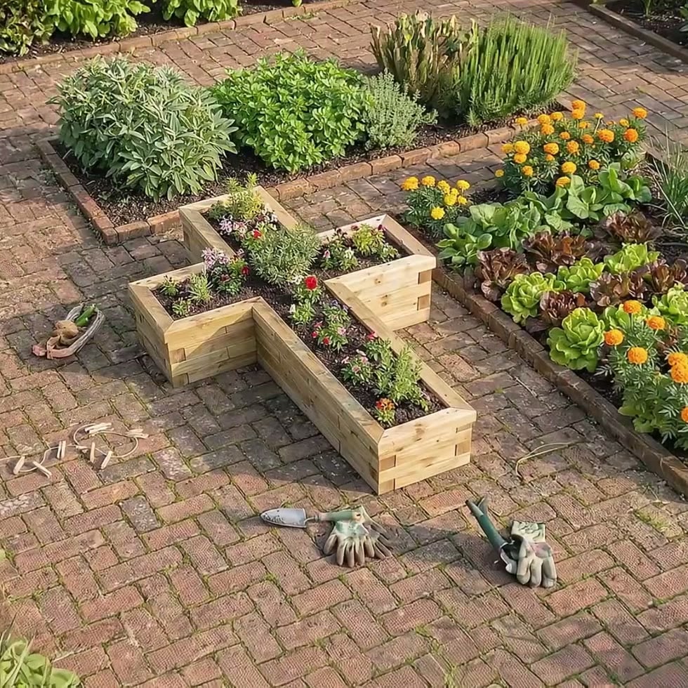 Kruisvormige plantenbak / 1,35 x 2,4 x 0,45 m