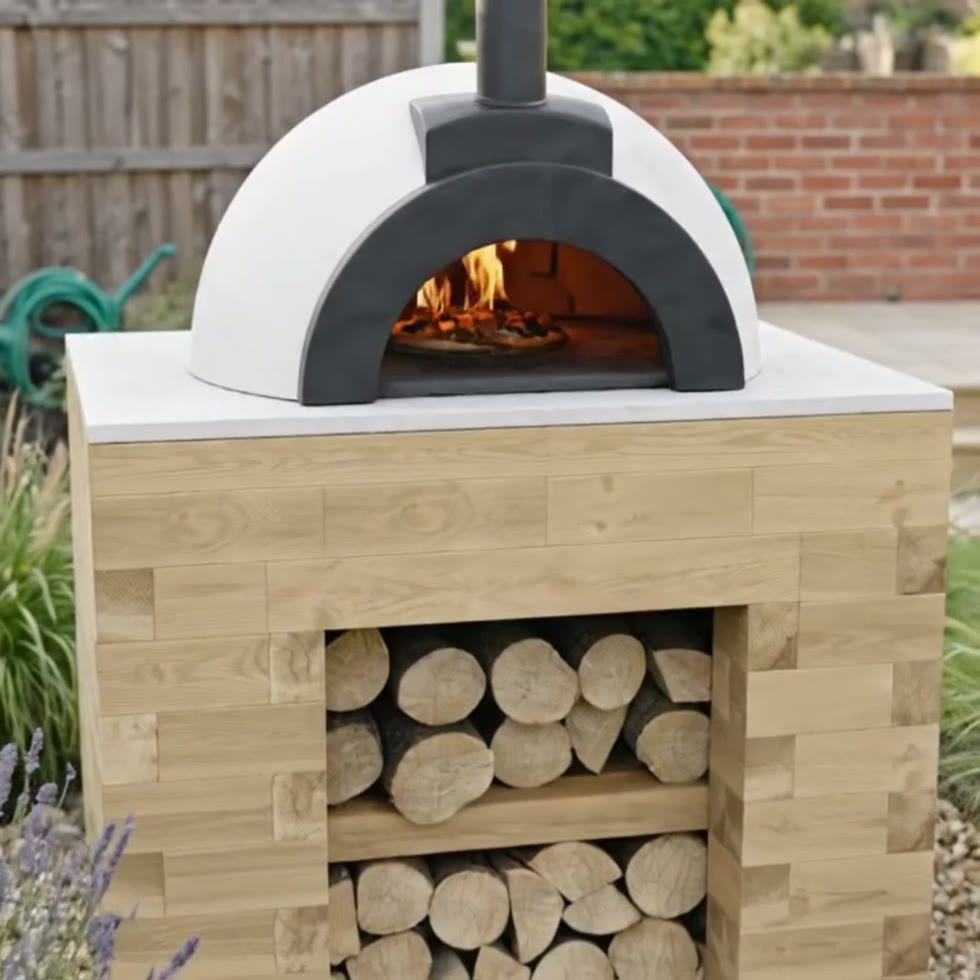 Pizzaoventafel voor in de tuin / 1,2 x 0,9 x 0,95 m
