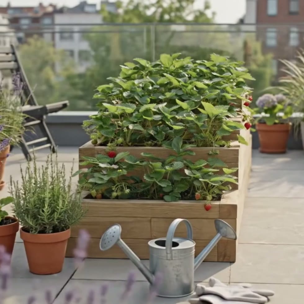 Torenplantenbak voor aardbeien / 3 x 0,75 x 0,65 m