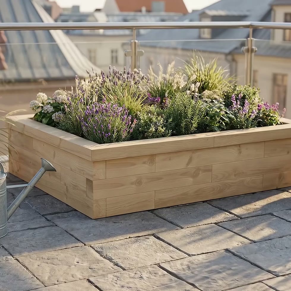 Wooden Flower Bed / 1.5 x 1.125 x 0.35m
