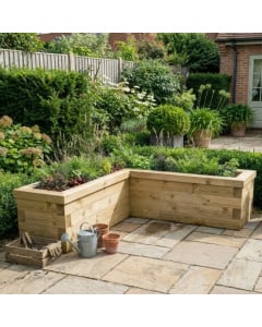 Moestuinbak L-vormig / 150 x 150 x 45 x 45 cm