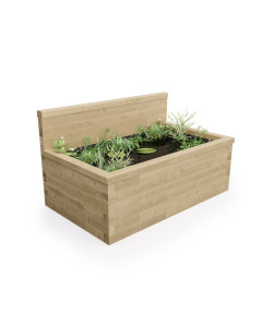 Verhoogde vijver met hoge achterwand / 1.875 x 1.125 x 0.65m