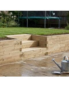 Retaining Wall with Corners and Steps / 4.875 x 0.65m