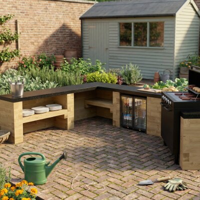 Modulaire buitenkeuken / 2,25 m x 2,078 m x 1,478 m x 0,6 m (zonder werkblad)