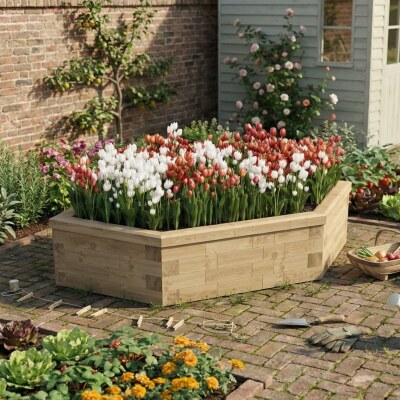 Driehoekige plantenbak / 1,5 x 1,5 x 0,45 m