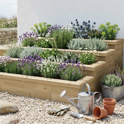 Moestuinbak met 4 niveaus / 1,5 x 1,5 x 0,55 m
