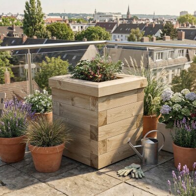 Houten plantenbak - Klein / 0,45 x 0,45 x 0,55 m