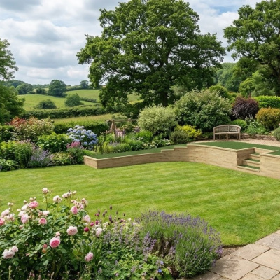 Keermuur - Gebogen met Trap / 9.5m x 2.96 x 0.6m