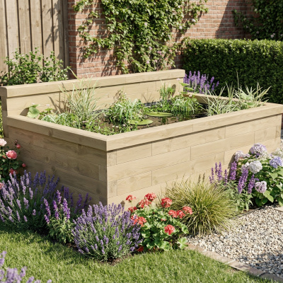 Verhoogde vijver met lage achterwand / 1.875 x 1.125 x 0.65m