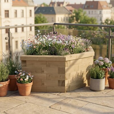 Moestuinbak Zeshoekig - Hoog / 155 x 92,5 x 55 cm