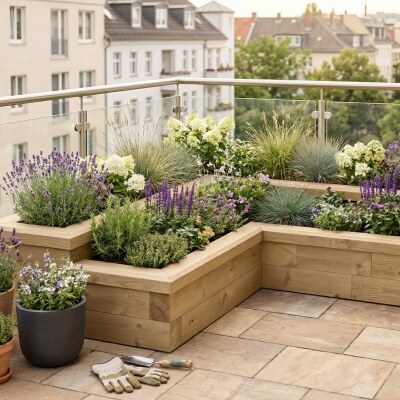 Moestuinbak met Hoek - Multi-niveau / 150 x 75 x 35 cm