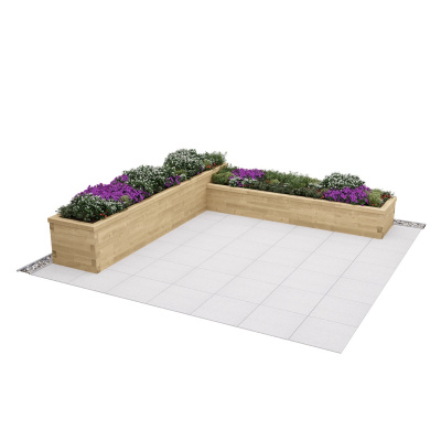 Plantenbak voor op het terras / 3,75 x 3,75 x 0,65 m