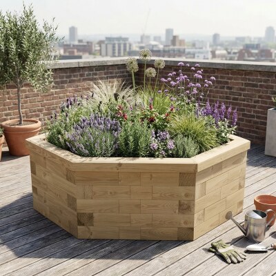 Moestuinbak met hoek - Hoog / 112,5 x 112,5 x 55 cm