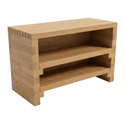 Brede kast met planken / 1,50 x 0,75 x 0,95 m