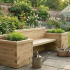 Tuinbank met dubbele Moestuinbak / 240 x 75 x 85 cm