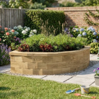 Curved Corner Raised Garden Bed / 1.125 x 1.125 x 0.35m