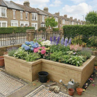 Brede L-vormige plantenbak / 225 x 150 x 120 x 120 x 55 cm