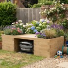 Robotmaaiergarage met plantenbank / 2,025 x 0,9 x 0,55 m