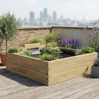 Grote verhoogde vijver met waterval /  2.25 x 2.25 x 0.65m