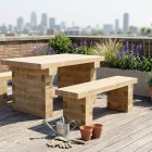 Tuintafel en Bank Set / 1.5 x 1.65 x 0.75 m