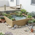 Grote verhoogde vijver met waterval / 2,25 x 2,25 x 0,65 m